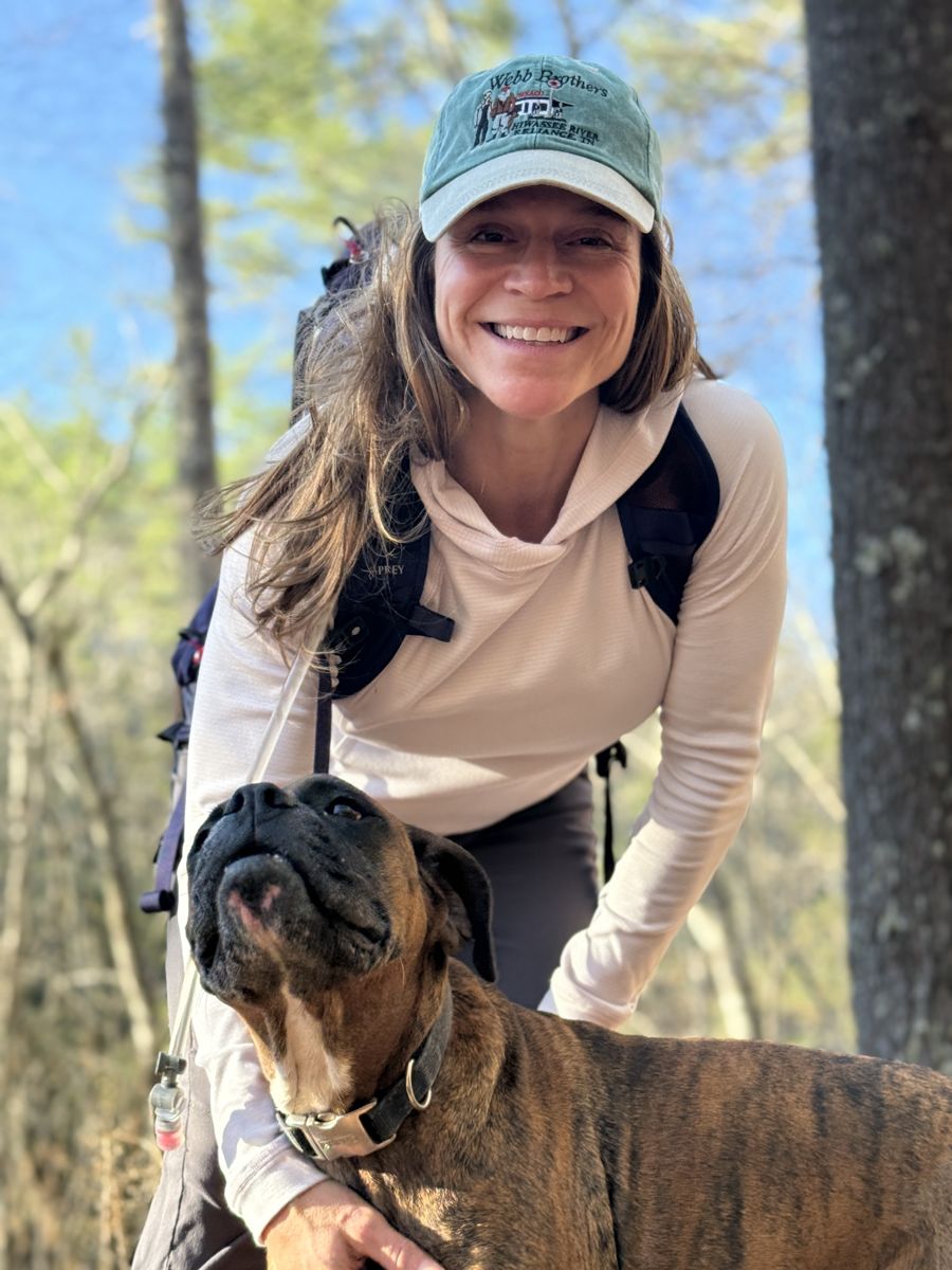 Michelle Walraven, LCSW, RPT, with her dog Bonnie
